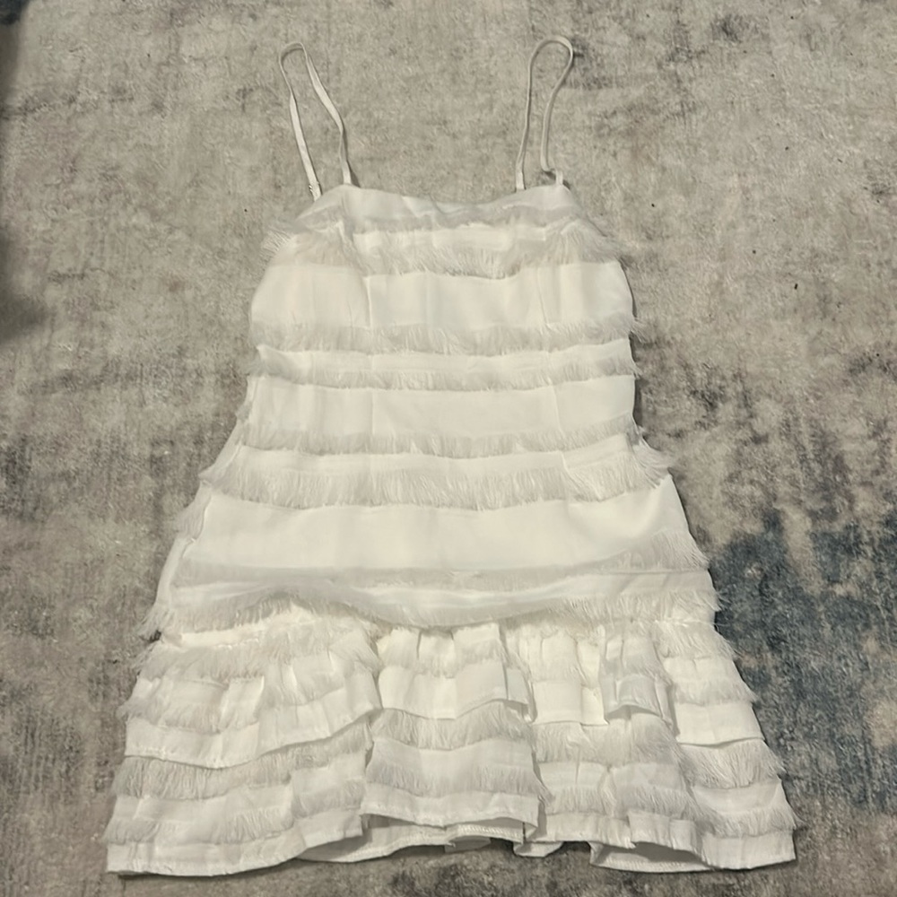 White Princess Polly Mini Dress With Ruffles “Molina Dress”